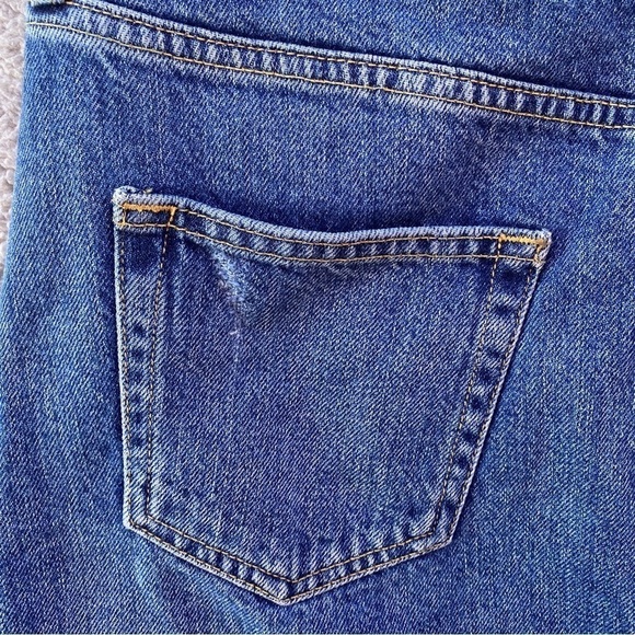 Free People We The Free Breezy Denim Distressed Button Fly Jean Skirt Sz 31 - Picture 8 of 11